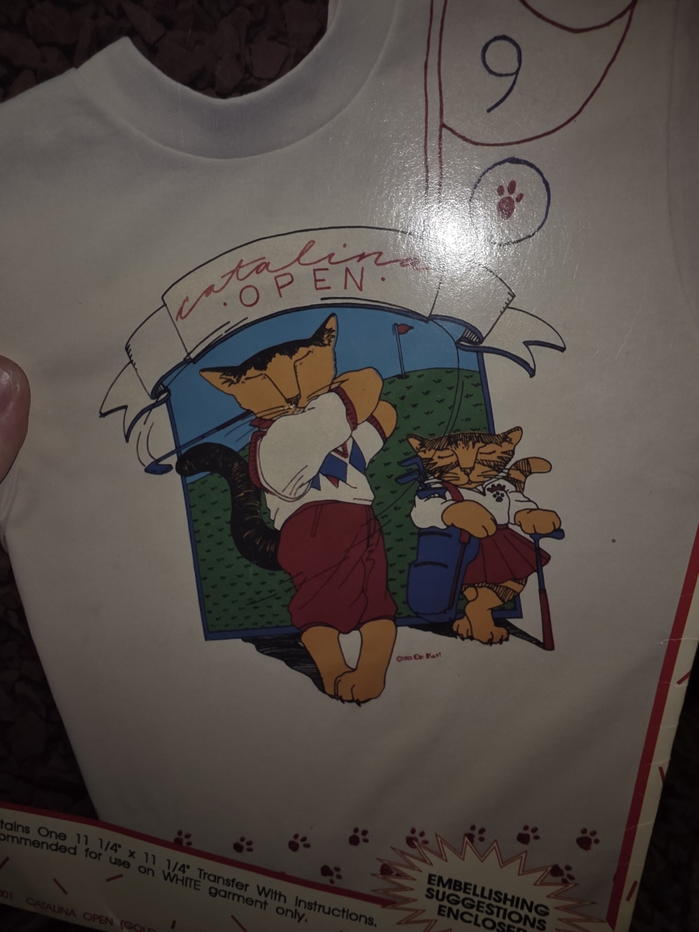 VINTAGE Catalina Open Cats Graphic Pet Tee Iron-on
